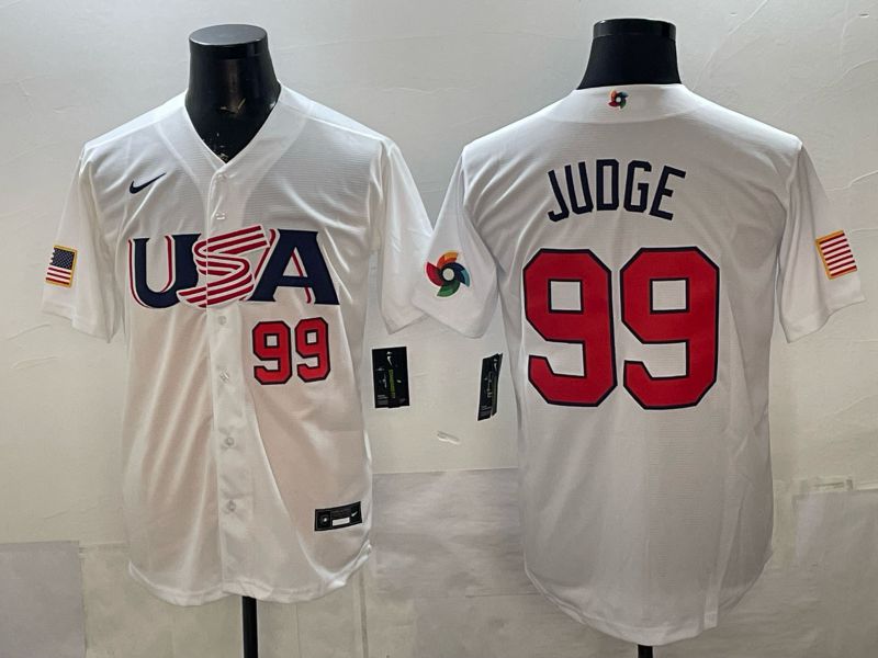 Men 2026 World Cub USA #99 Judge white Nike MLB Jersey style 08